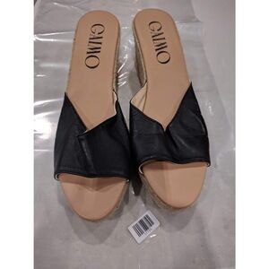 Gaimo Navy Espadrille Wedge Sandals Black 42